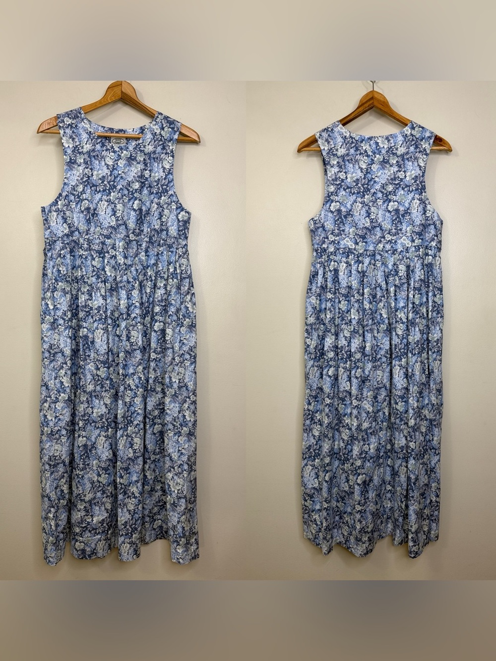 VINTAGE LAURA ASHLEY FLORAL COTTON MAXI DRESS SIZE 8